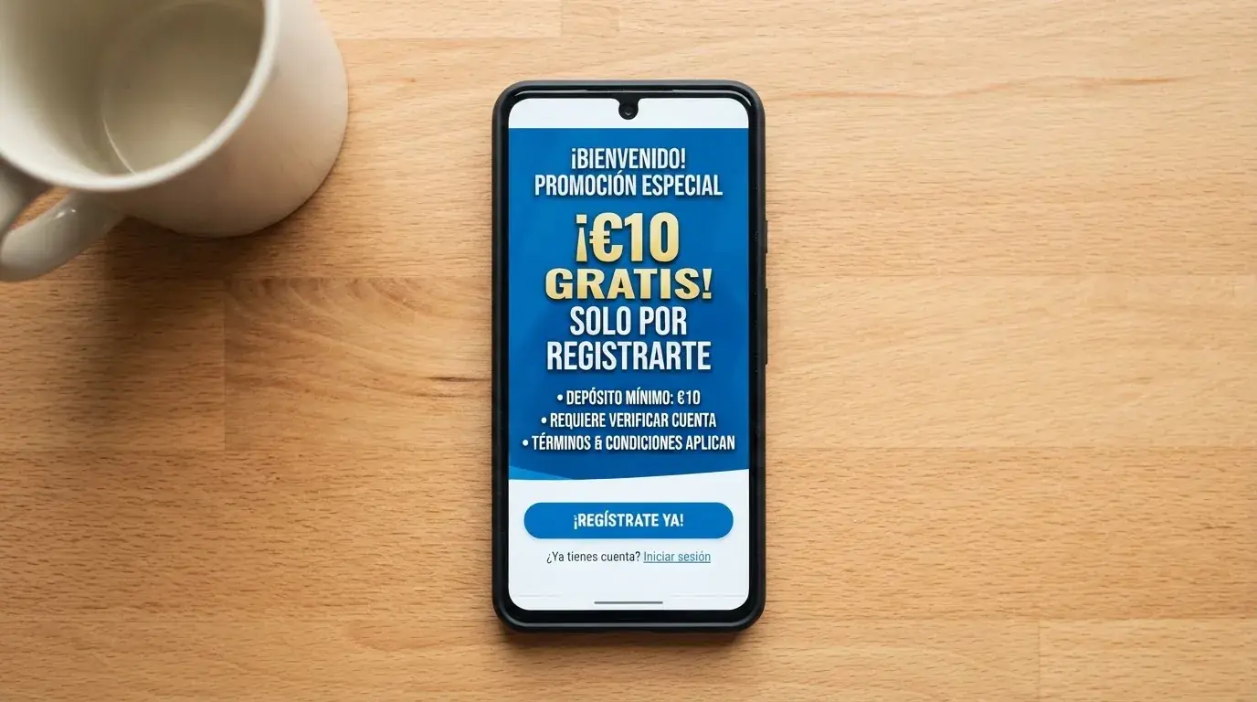 Pantalla de un casino online español mostrando una oferta de bono sin depósito con sus condiciones visibles