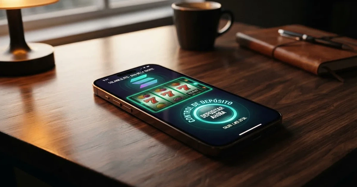 Pantalla de un casino online que muestra la opción de depósito con Solana junto al logotipo de SOL