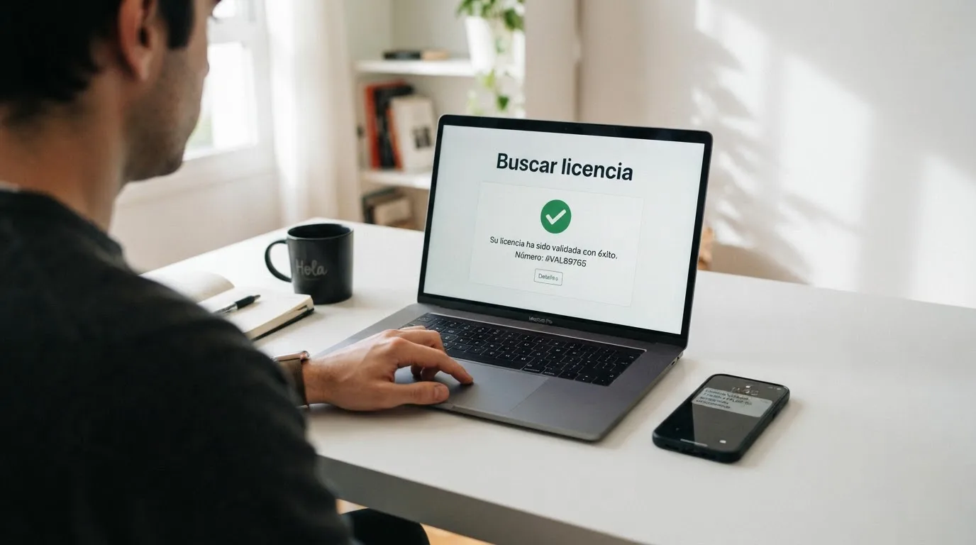 El sello oficial de la Dirección General de Ordenación del Juego sobre el texto «Licencia de Otros Juegos» junto a un extracto del BOE